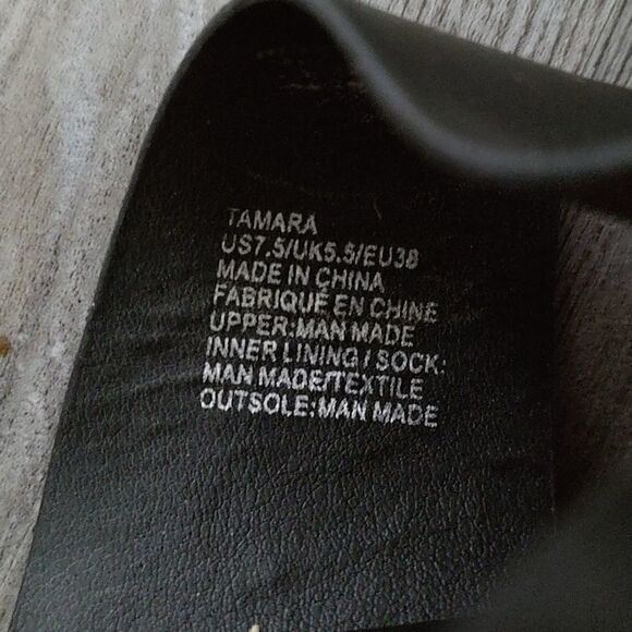 JustFab black Tamara Block Heeled Mule Sz 7.5 - Picture 7 of 8